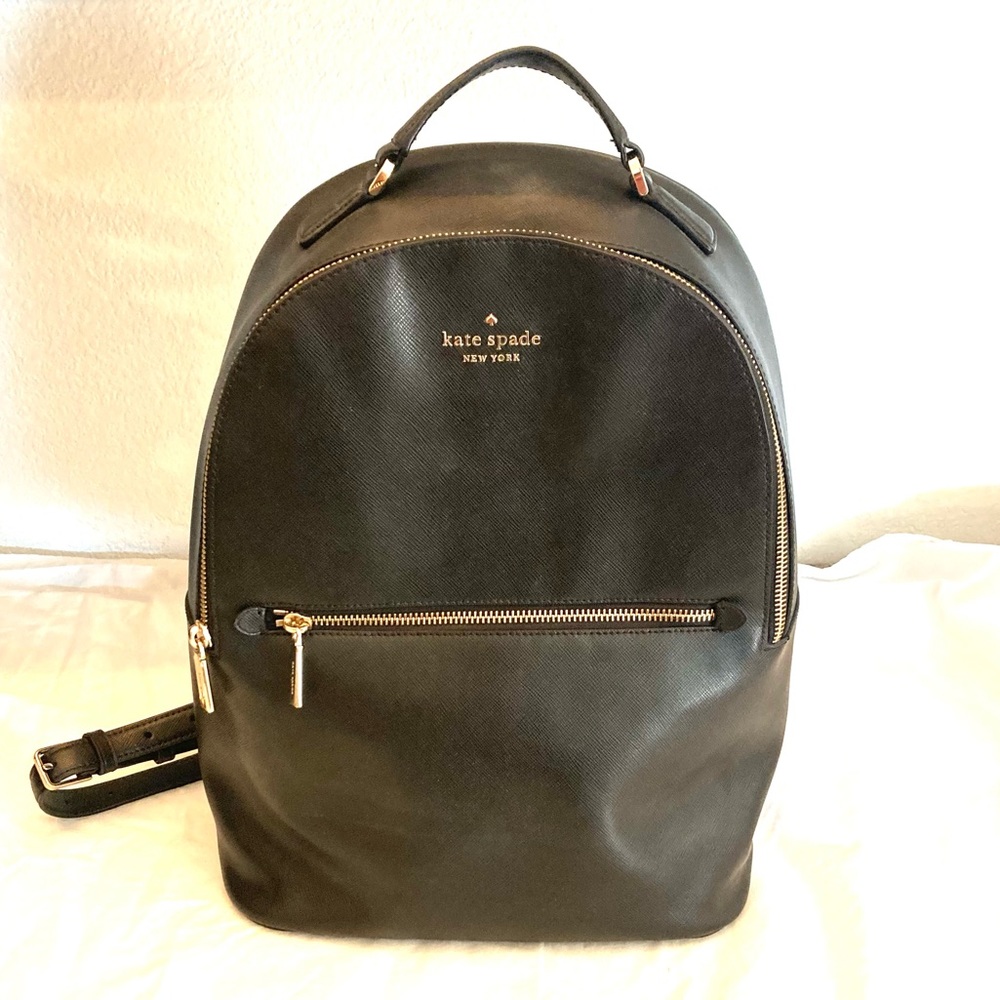 Kate Spade Black Leather Backpack
